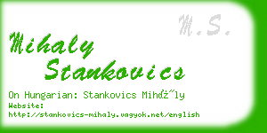 mihaly stankovics business card